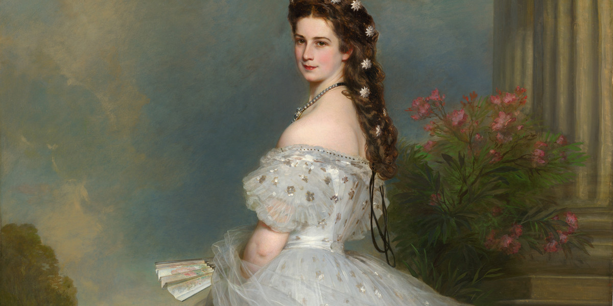 Kaiserin Elisabeth im Ballkleid mit diamantbesetzten Sternen im Haar | Öl auf Leinwand | Franz Xaver Winterhalter, 1865.